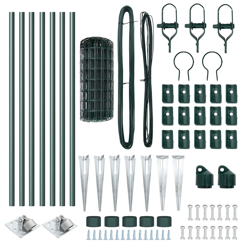 Recinzione in rete saldata 10 x 0,6 m - Acciaio rivestito PVC verde