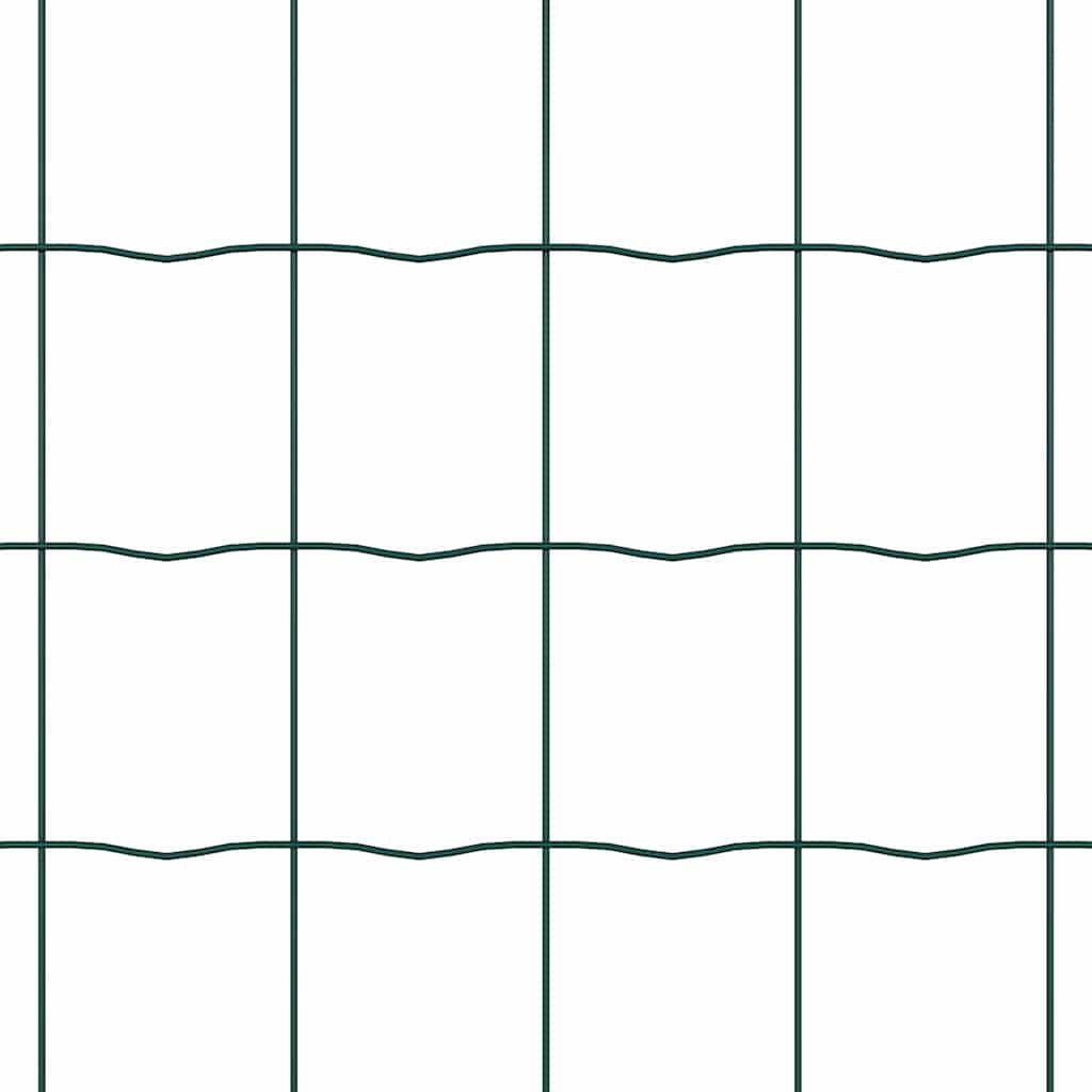Recinzione in rete saldata con punte 10 x 1,6 m - Acciaio rivestito PVC verde