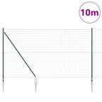 Recinzione in rete saldata con punte 10 x 1,6 m - Acciaio rivestito PVC verde