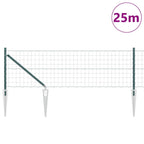 Recinzione in rete saldata con punte 25 x 0,8 m - Acciaio rivestito PVC verde