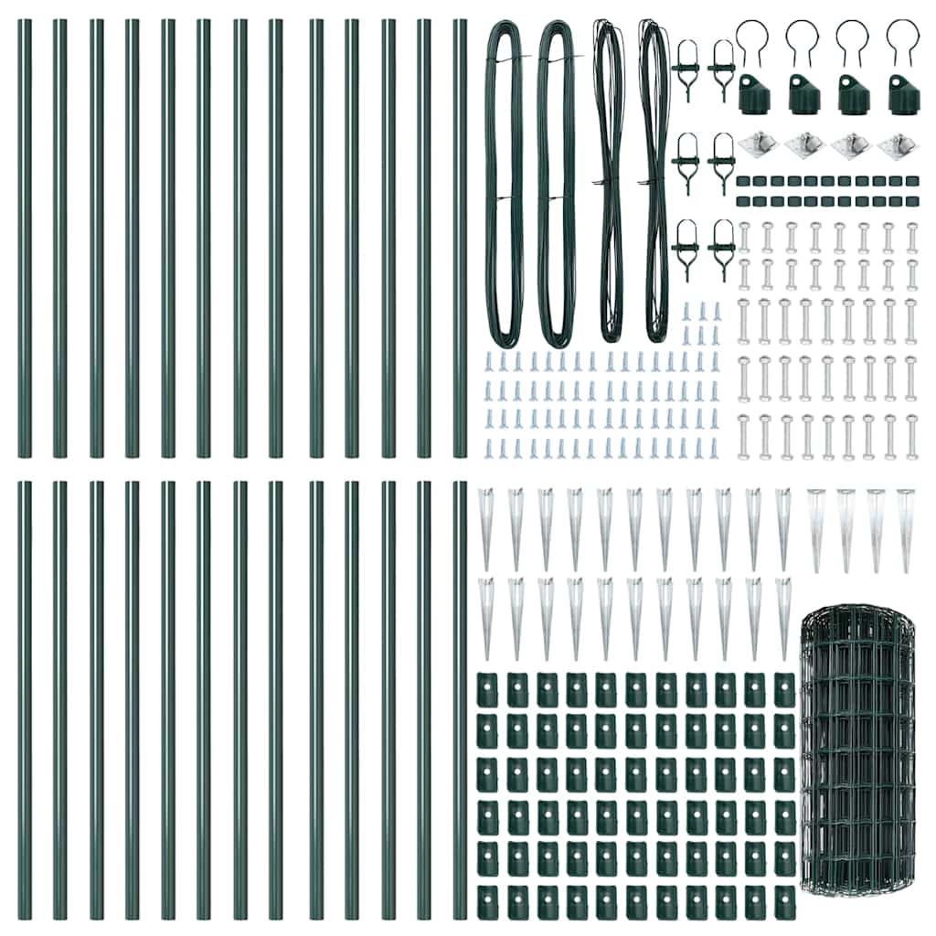 Recinzione in rete saldata 50 x 0,6 m acciaio PVC verde
