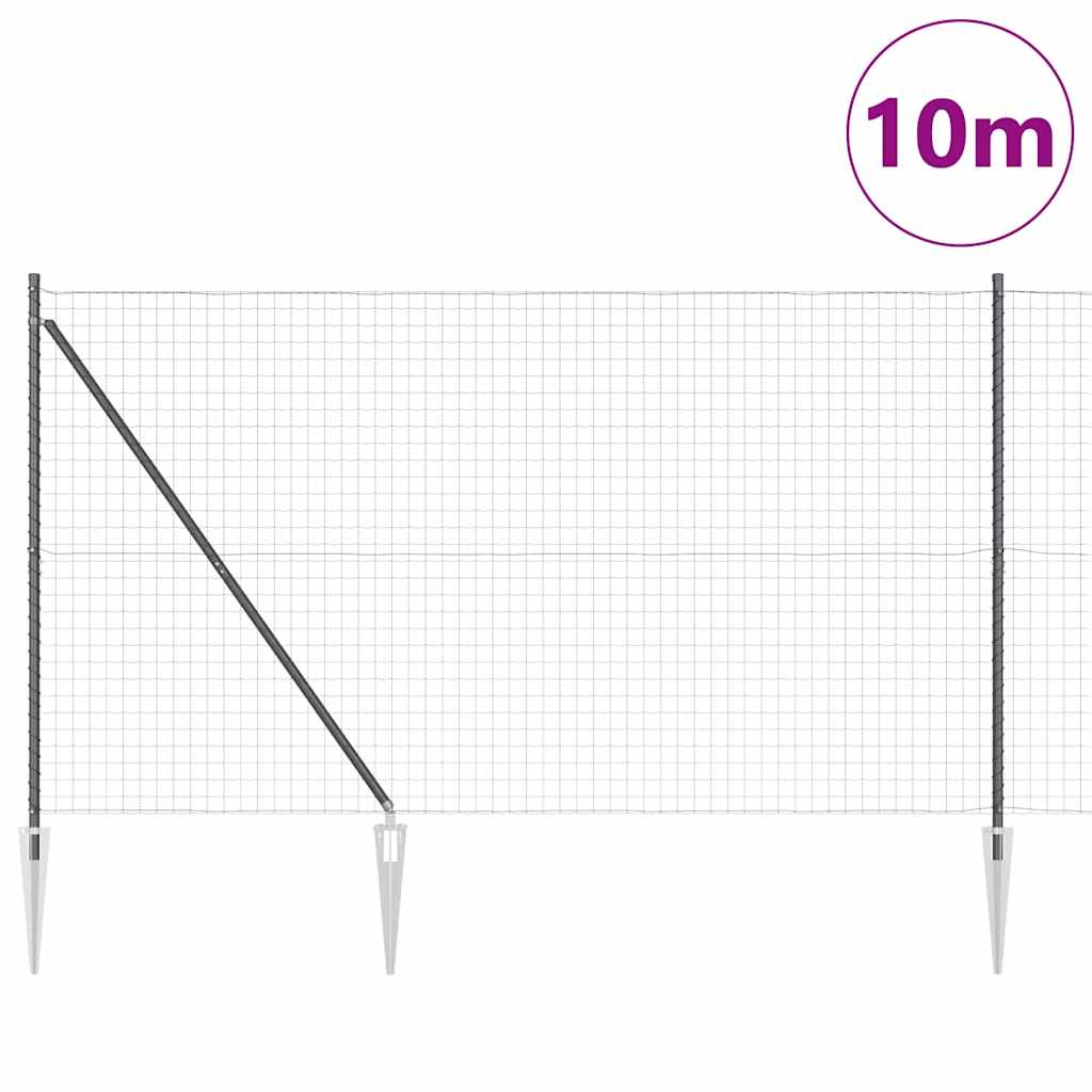Recinzione in rete saldata zincata 10 x 1,5 m con punte