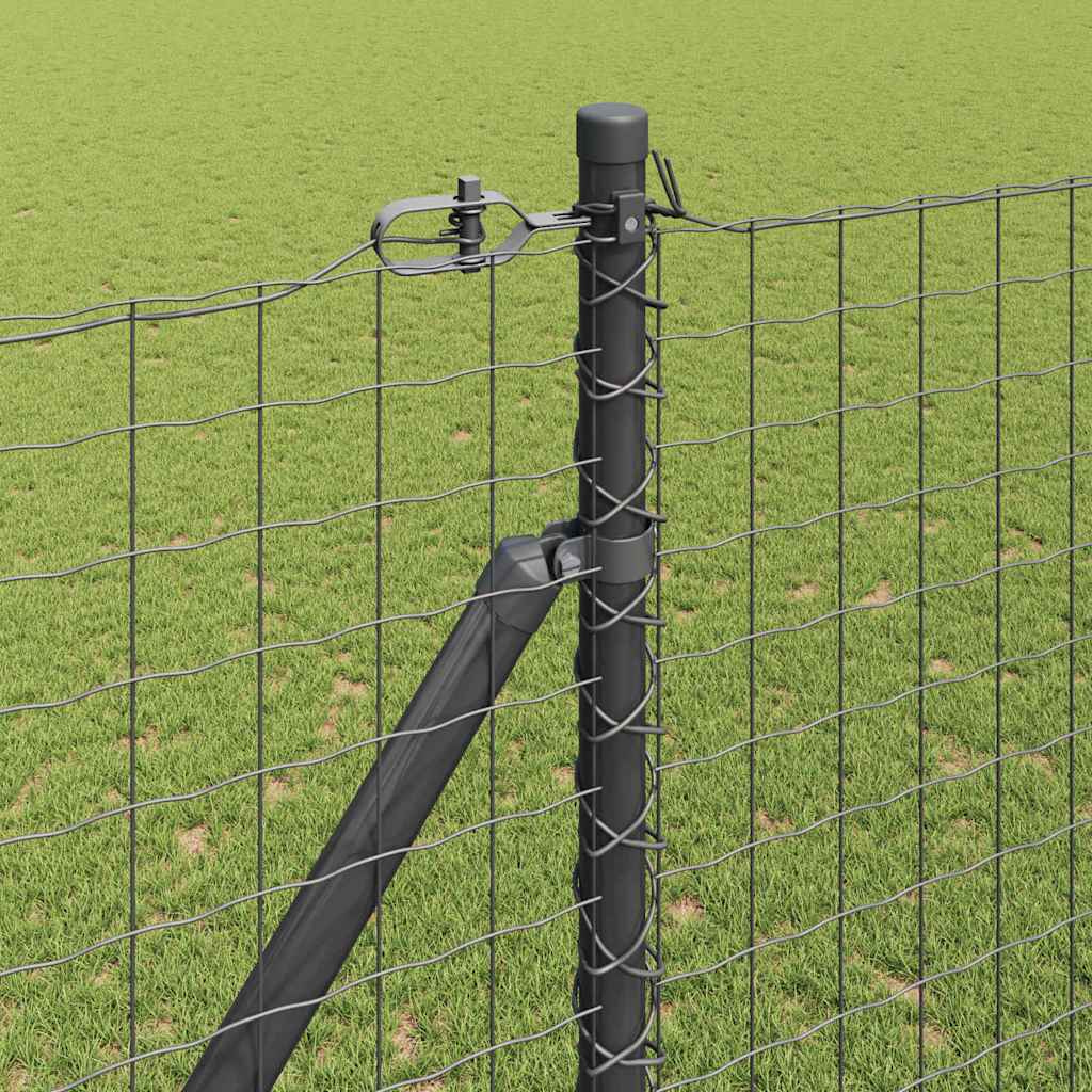Recinzione in rete saldata 10 x 1,6 m con punte in acciaio rivestito PVC grigio