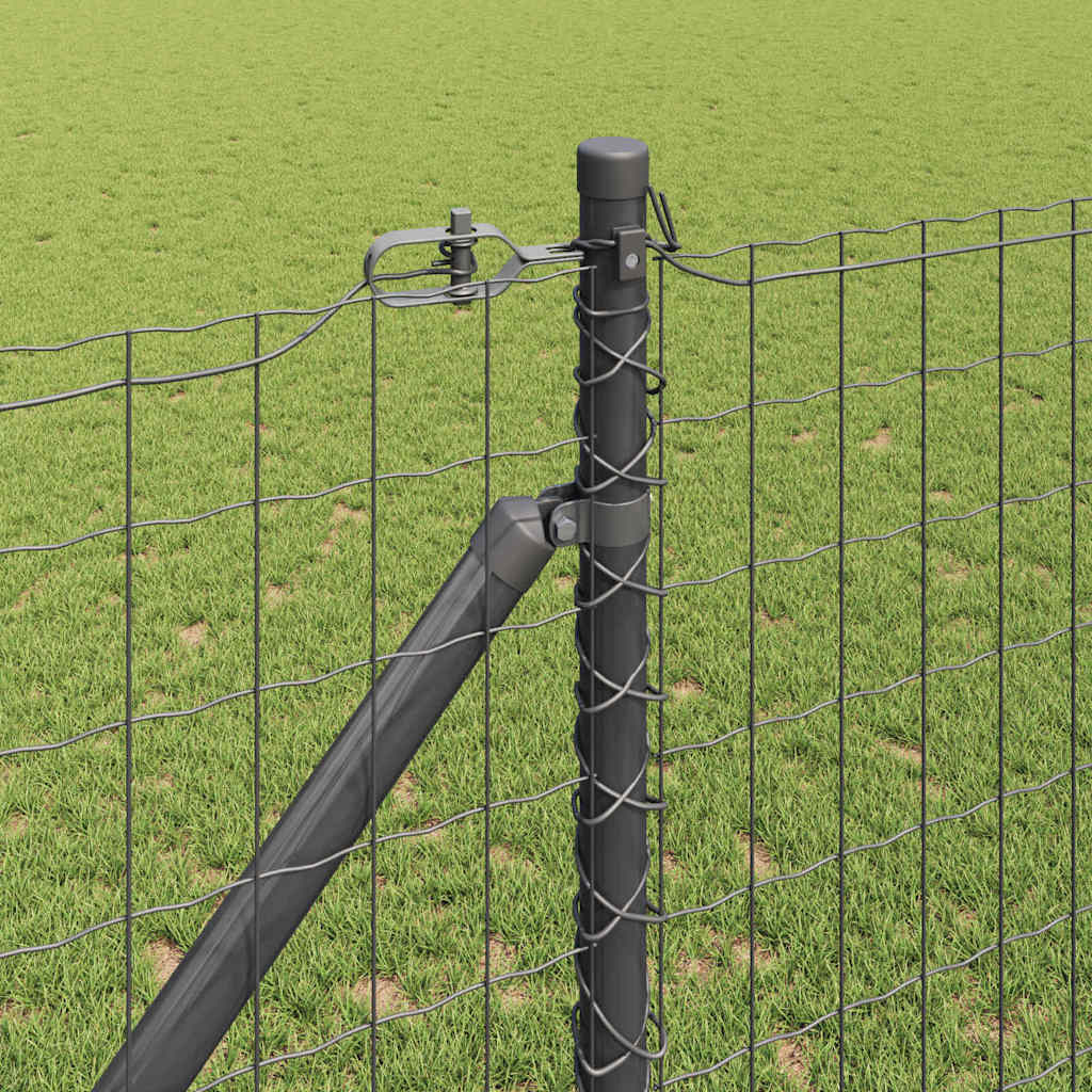 Recinzione in rete saldata con punte 10 x 1,2 m - Acciaio PVC grigio