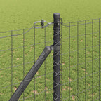 Recinzione in rete saldata 10 x 1,4 m grigia acciaio PVC