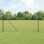 Recinzione in rete saldata 10 x 1,4 m grigia acciaio PVC