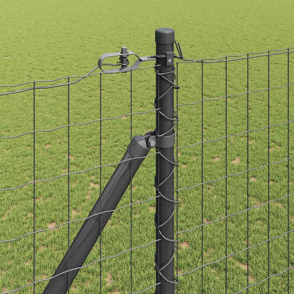 Recinzione in rete saldata con punte 10 x 1,5 m - Acciaio rivestito PVC grigio