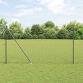 Recinzione in rete saldata con punte 10 x 1,5 m - Acciaio rivestito PVC grigio