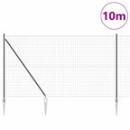 Recinzione in rete saldata con punte 10 x 1,6 m - Acciaio rivestito PVC grigio