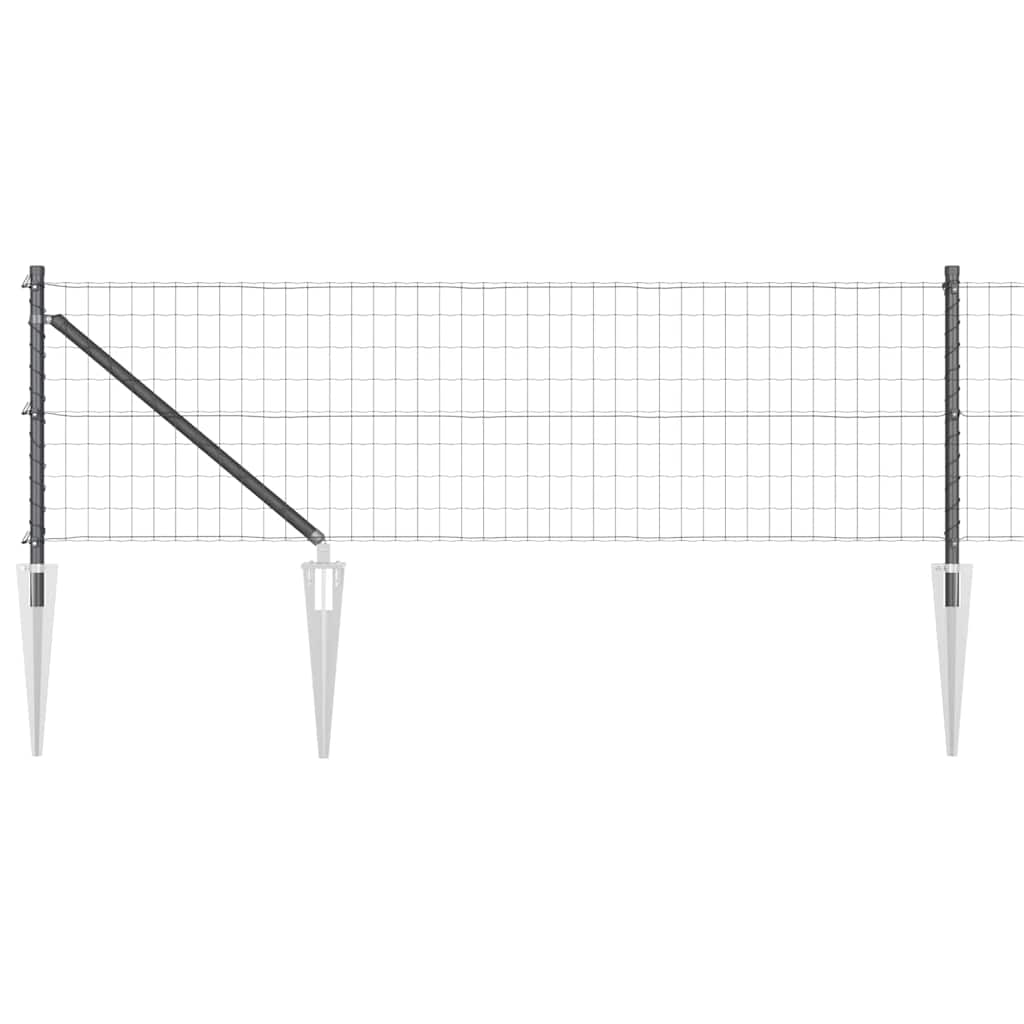 Recinzione in rete saldata 10 x 0,6 m (L x H) - Acciaio rivestito PVC grigio