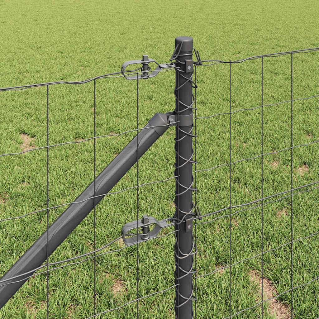 Recinzione in rete saldata con punte 10 x 0,4 m - Acciaio rivestito PVC grigio