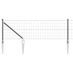 Recinzione in rete saldata con punte 10 x 0,4 m - Acciaio rivestito PVC grigio