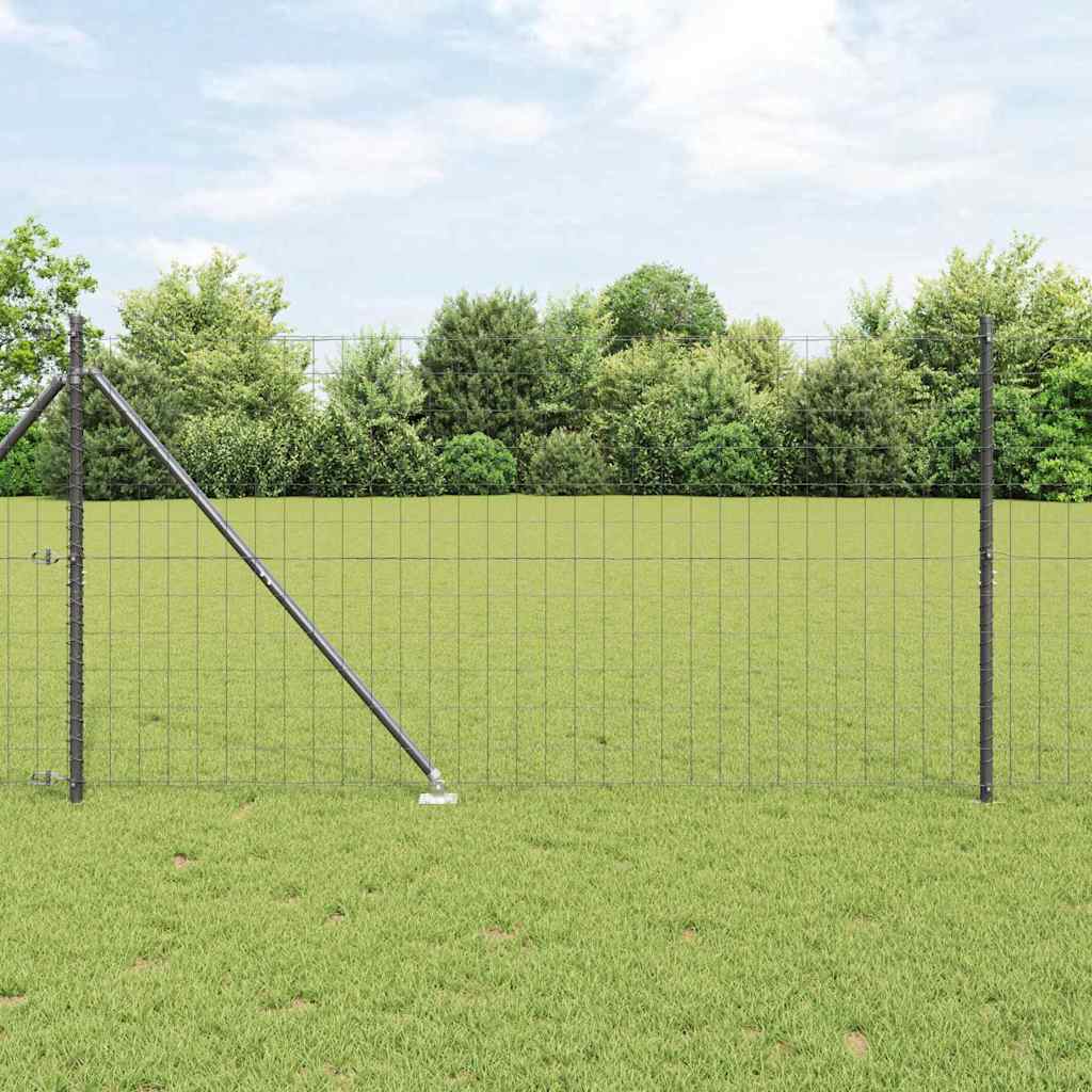 Recinzione in rete saldata con punte 10 x 1,2 m - Acciaio rivestito PVC grigio