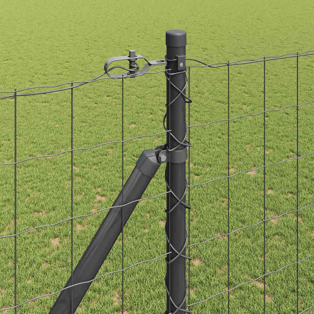 Recinzione in rete saldata con punte 10 x 1,5 m - Acciaio rivestito PVC grigio
