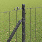 Recinzione in rete saldata con punte 10 x 1,5 m - Acciaio rivestito PVC grigio