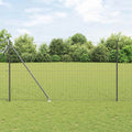Recinzione in rete saldata con punte 10 x 1,5 m - Acciaio rivestito PVC grigio