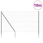 Recinzione in rete saldata con punte 10 x 1,5 m - Acciaio rivestito PVC grigio