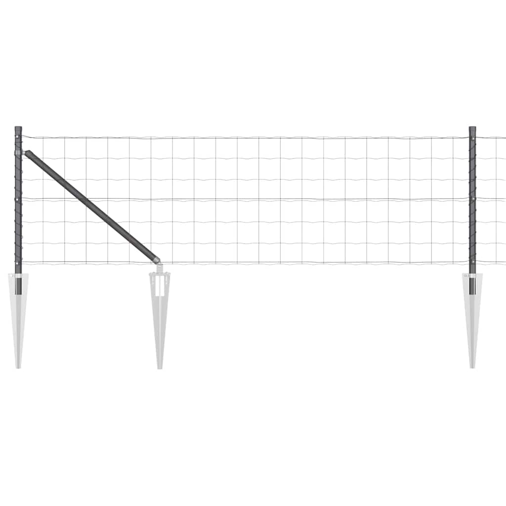 Recinzione in rete saldata con punte 10 x 0,8 m - Acciaio rivestito PVC grigio