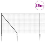 Recinzione in rete saldata con punte 25 x 1 m - Acciaio rivestito PVC grigio