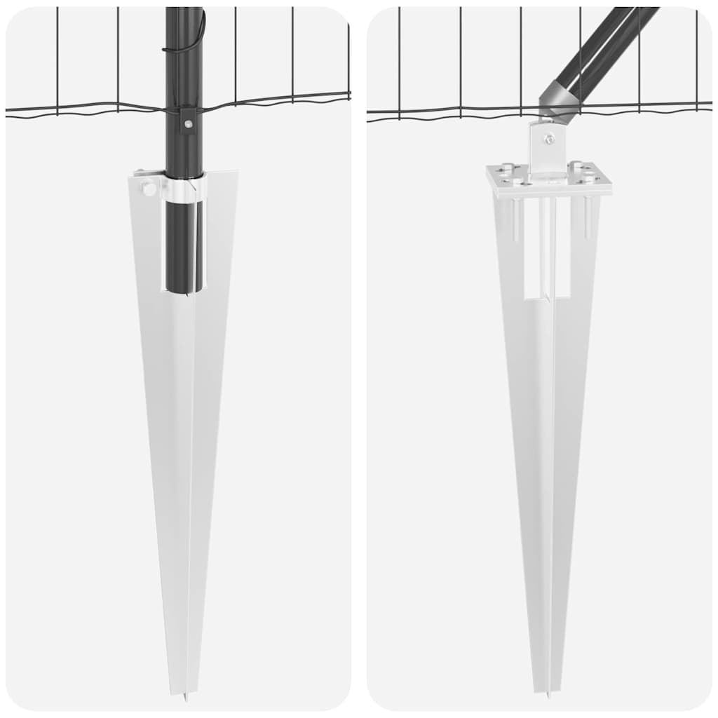 Recinzione in rete saldata con punte 25 x 0,6 m - Acciaio rivestito PVC grigio