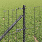 Recinzione in rete saldata con punte 25 x 0,6 m - Acciaio rivestito PVC grigio