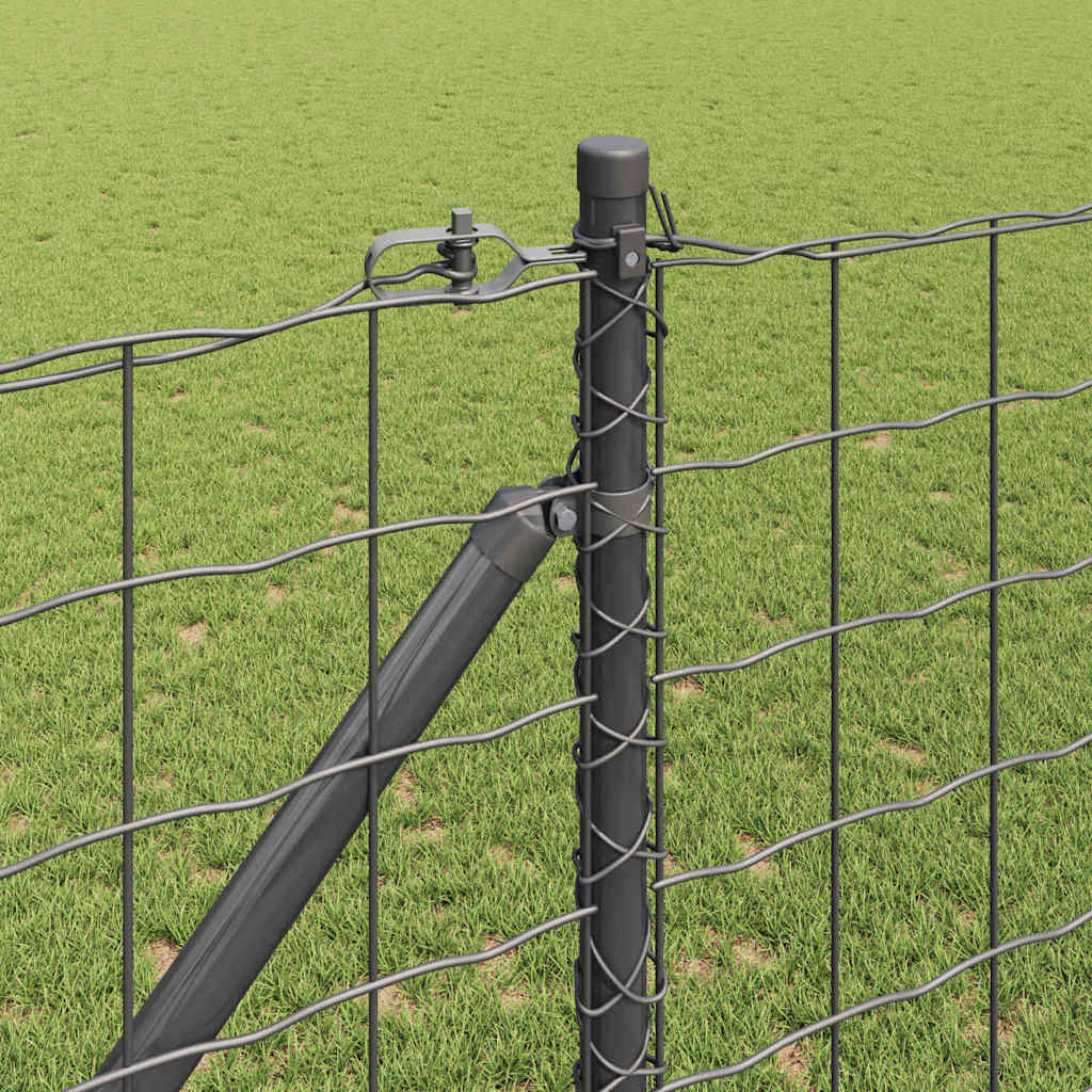 Recinzione in rete saldata con punte 25 x 1,2 m - Acciaio rivestito PVC grigio