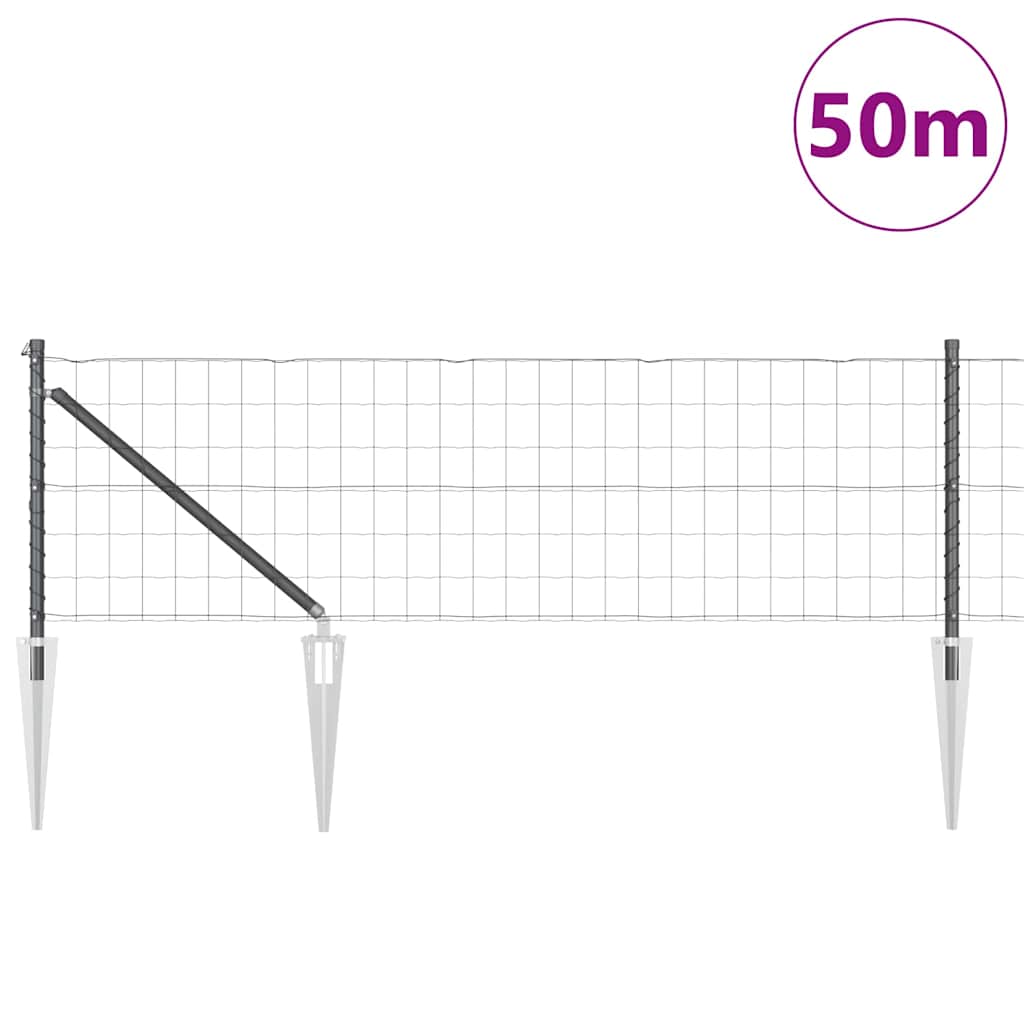 Recinzione in rete saldata zincata 50 x 0,4 m - Grigio