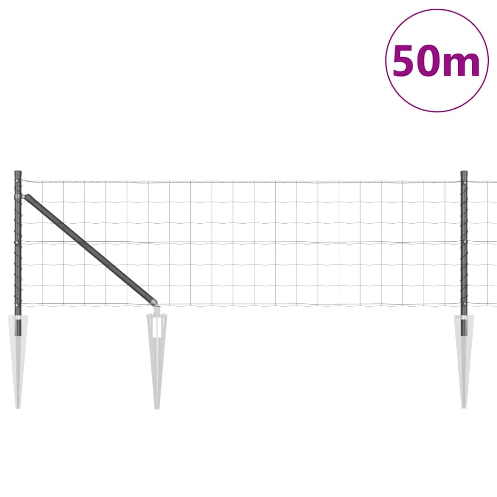 Recinzione in rete saldata 50 x 0,4 m - Acciaio rivestito PVC grigio