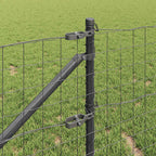 Recinzione in rete saldata con punte 10 x 0,4 m - Acciaio rivestito PVC grigio
