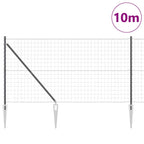 Recinzione in rete saldata con punte 10 x 1,2 m - Acciaio rivestito PVC grigio