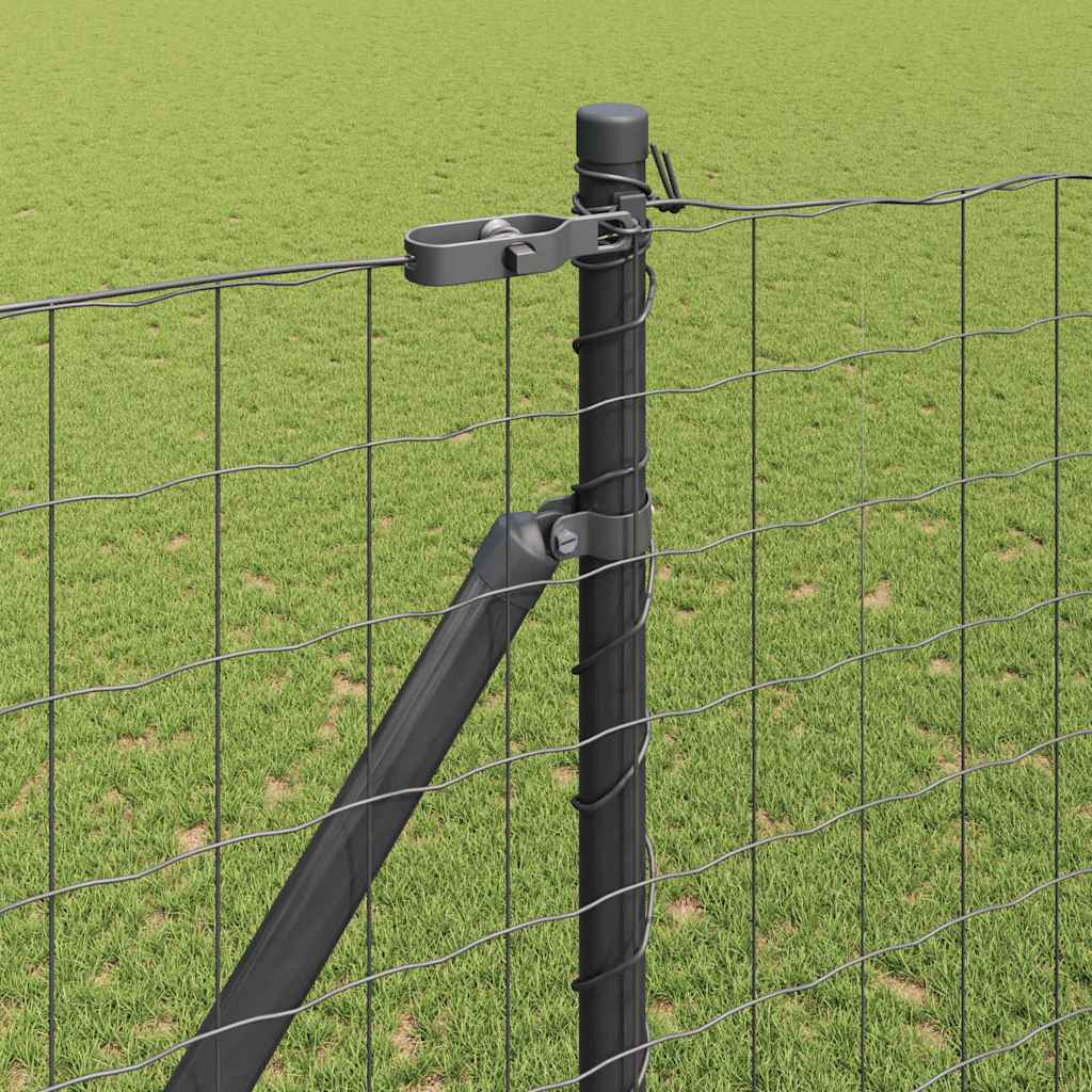 Recinzione in rete saldata con punte 10 x 1,5 m - Acciaio rivestito PVC grigio