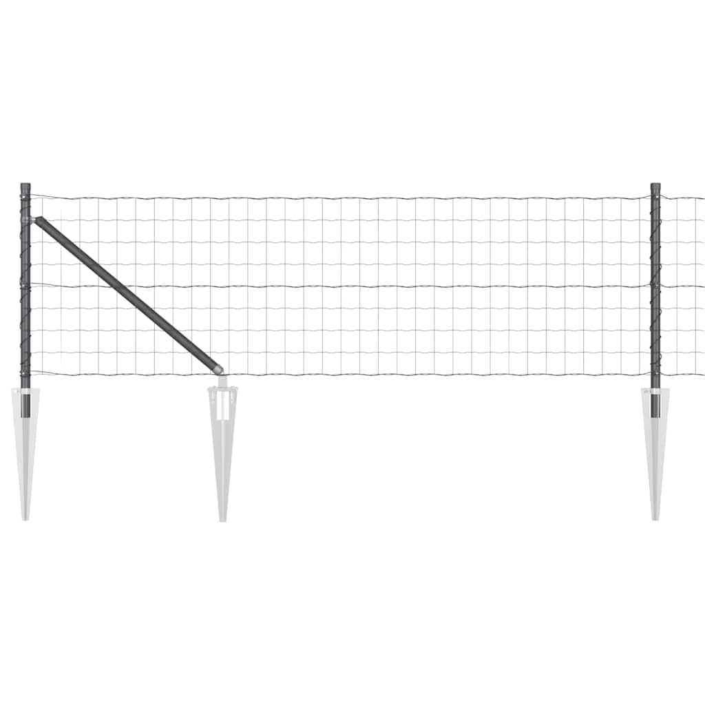 Recinzione in rete saldata galvanizzata 25 x 0,4 m con pali e punte