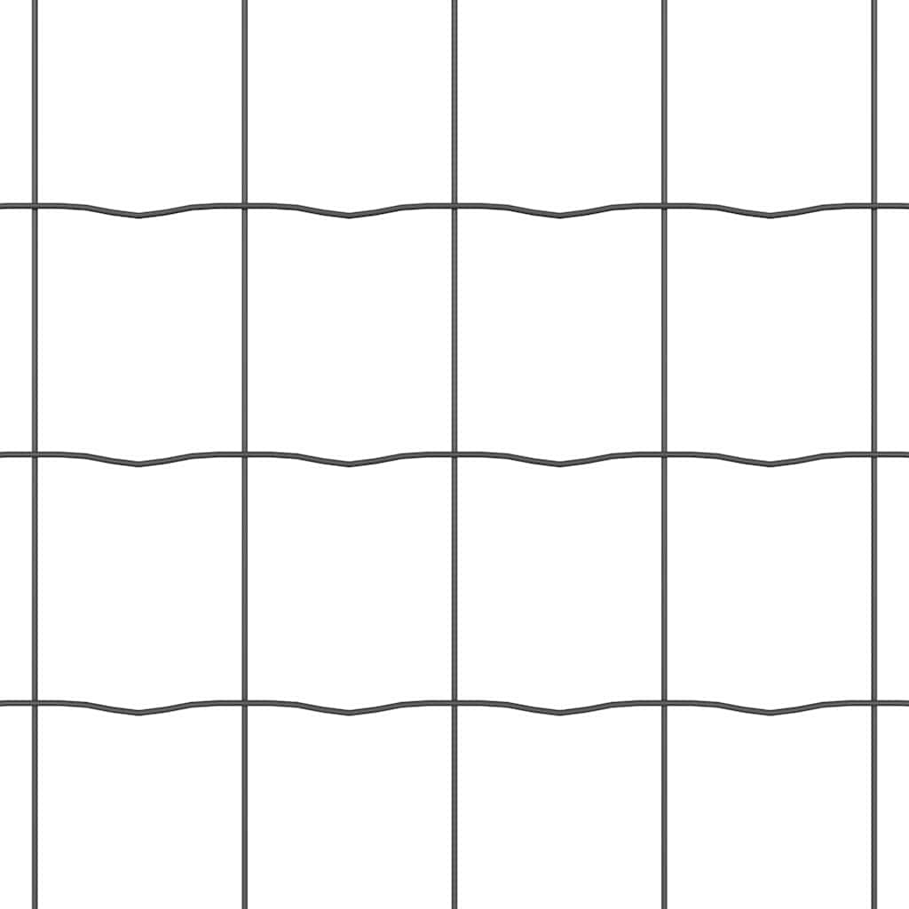 Recinzione in rete saldata con punte 25 x 1 m acciaio rivestito PVC grigio