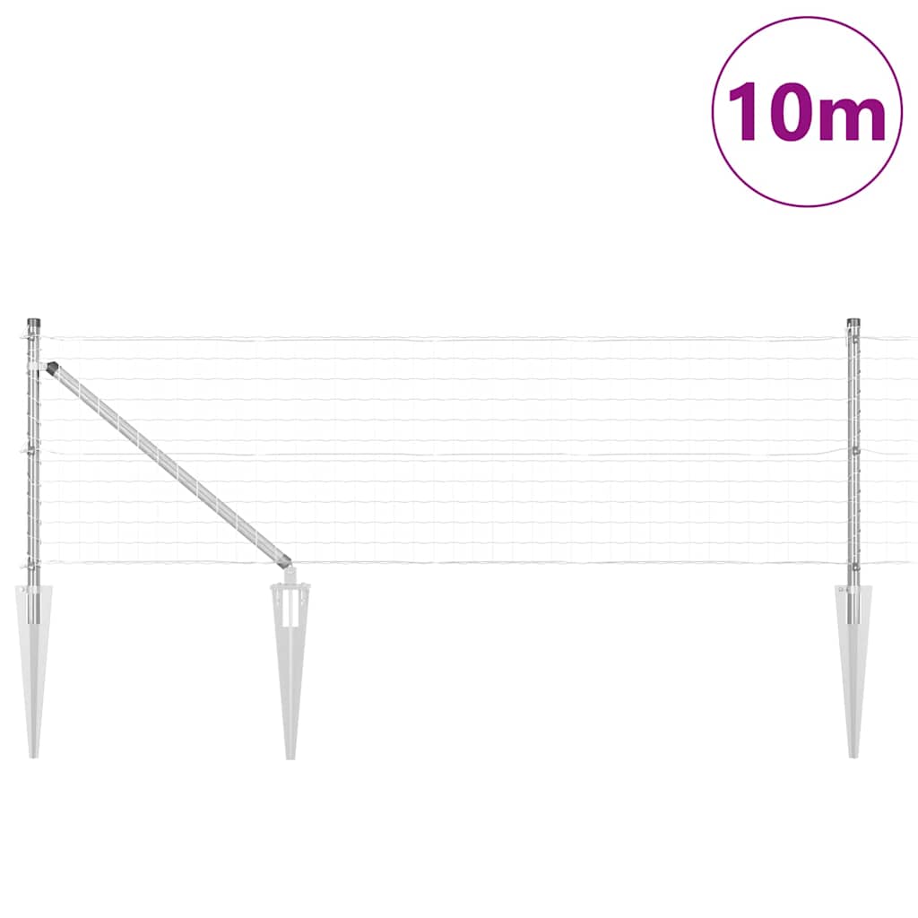 Recinzione in rete saldata zincata 10 x 0,8 m