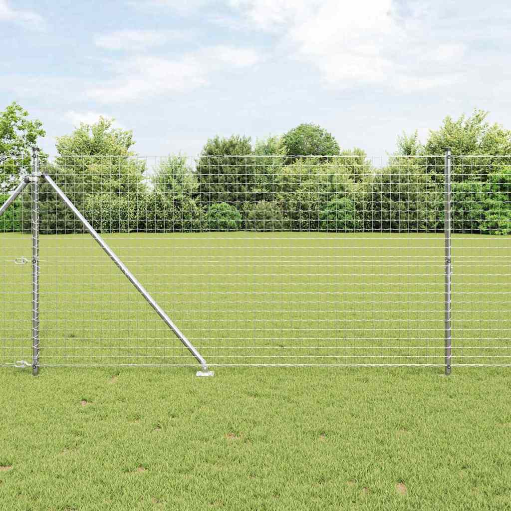 Recinzione in rete saldata zincata 10 x 1,4 m con pali e punte