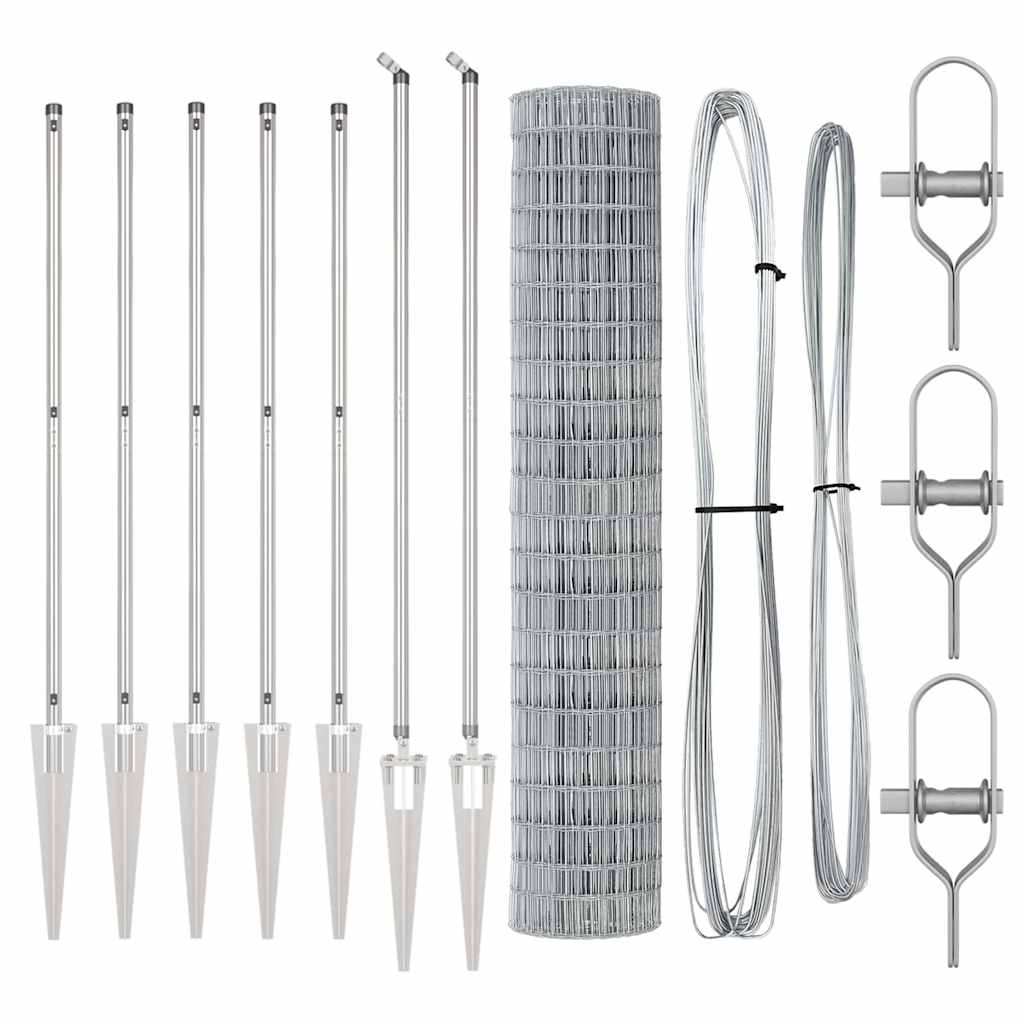Recinzione in rete saldata zincata 10 x 1,5 m con punte