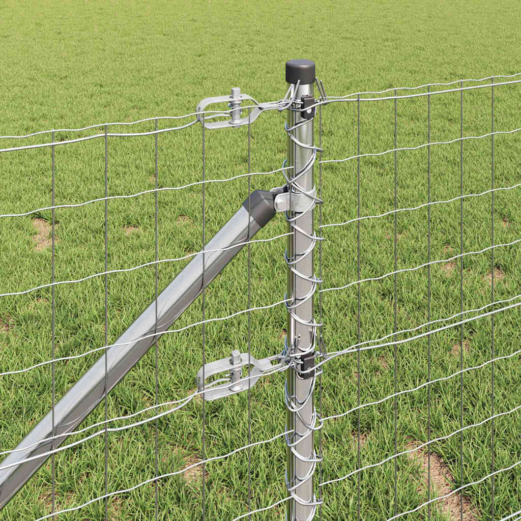Recinzione in rete saldata zincata 10 x 0,6 m con pali e picchetti