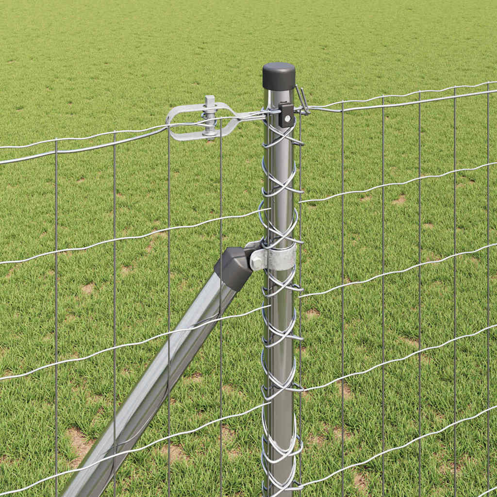 Recinzione in rete saldata zincata 10 x 1,2 m con pali e picchetti