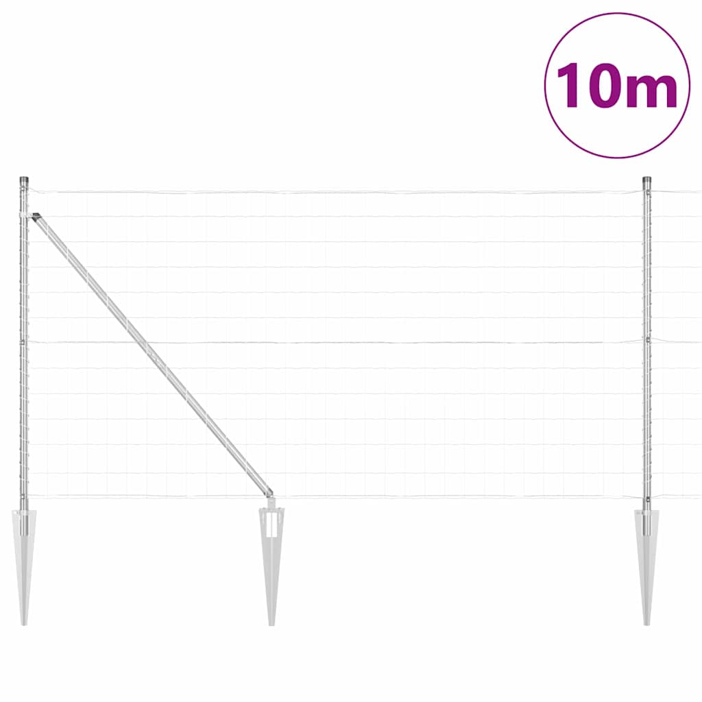 Recinzione in rete saldata zincata 10 x 1 m con punte