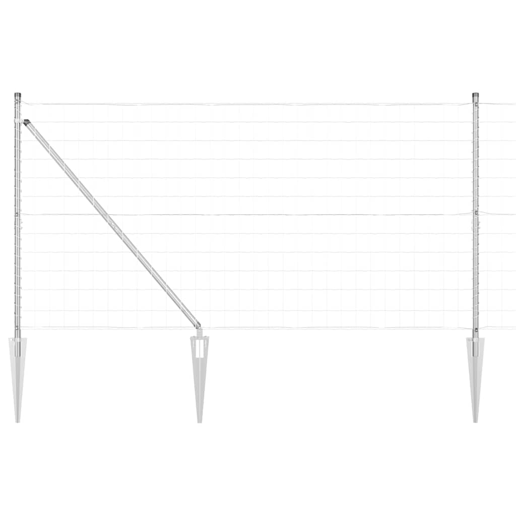Recinzione in rete saldata zincata 10 x 1,2 m con pali e picchetti