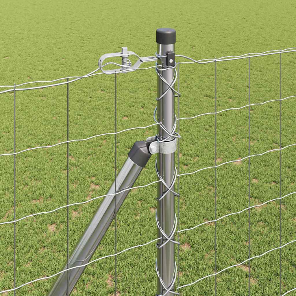 Recinzione in rete saldata zincata 10 x 1,5 m con pali e punte