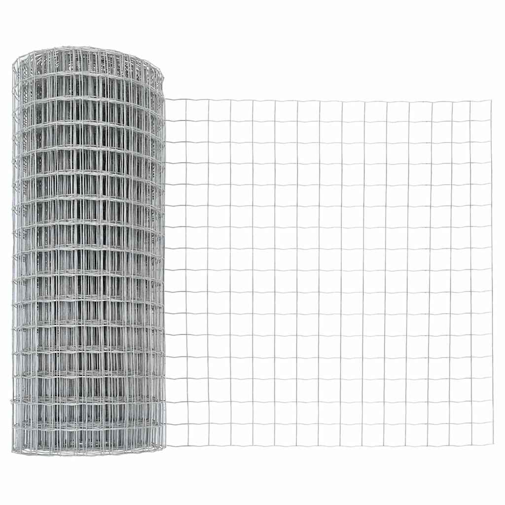 Recinzione in rete saldata zincata 25 x 0,4 m con punte
