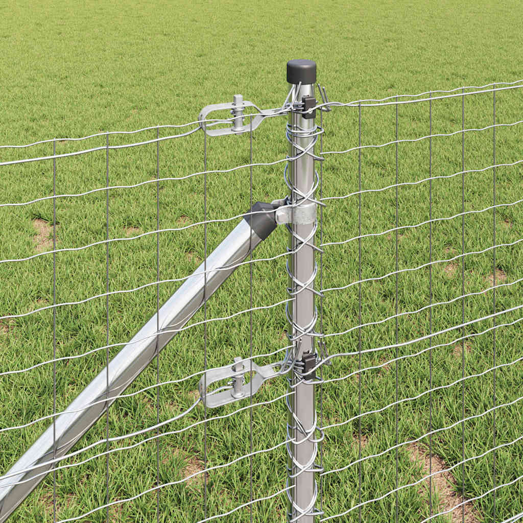 Recinzione in rete saldata zincata 25 x 0,8 m con punte di ancoraggio