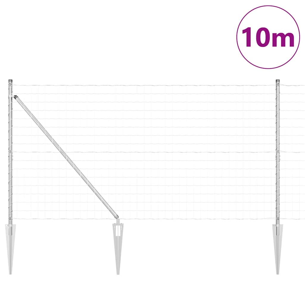 Recinzione in rete saldata zincata 10 x 1,4 m con punte