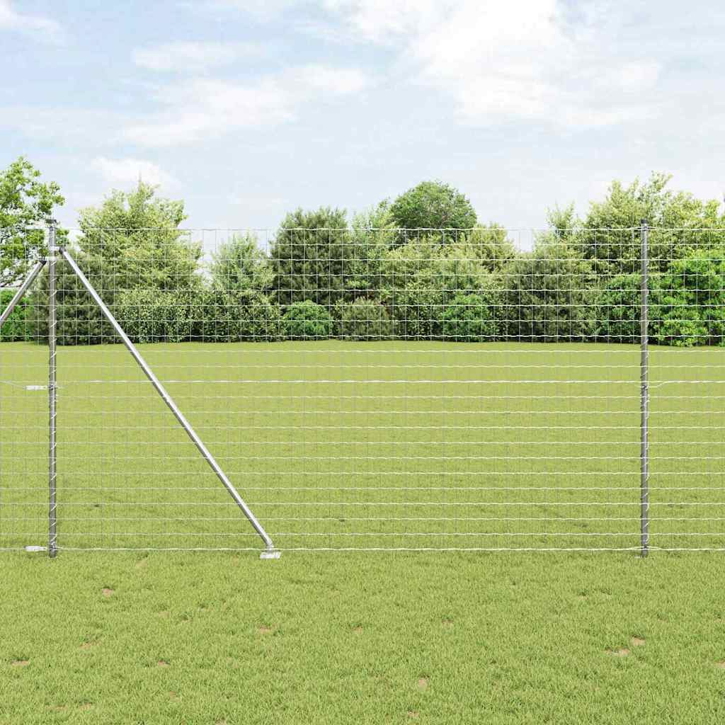 Recinzione in rete saldata zincata 10 x 1,5 m con pali