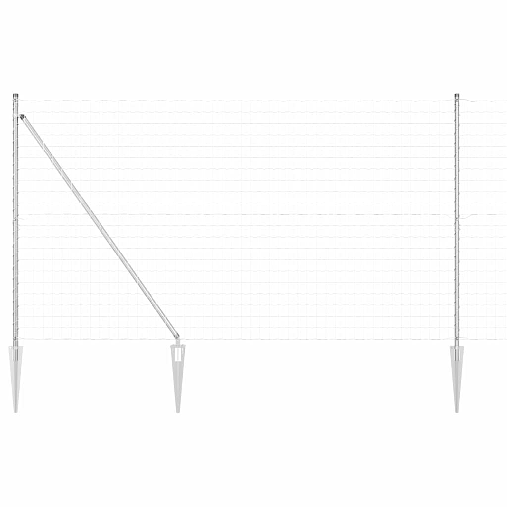 Recinzione in rete saldata zincata 10 x 1,6 m con punte