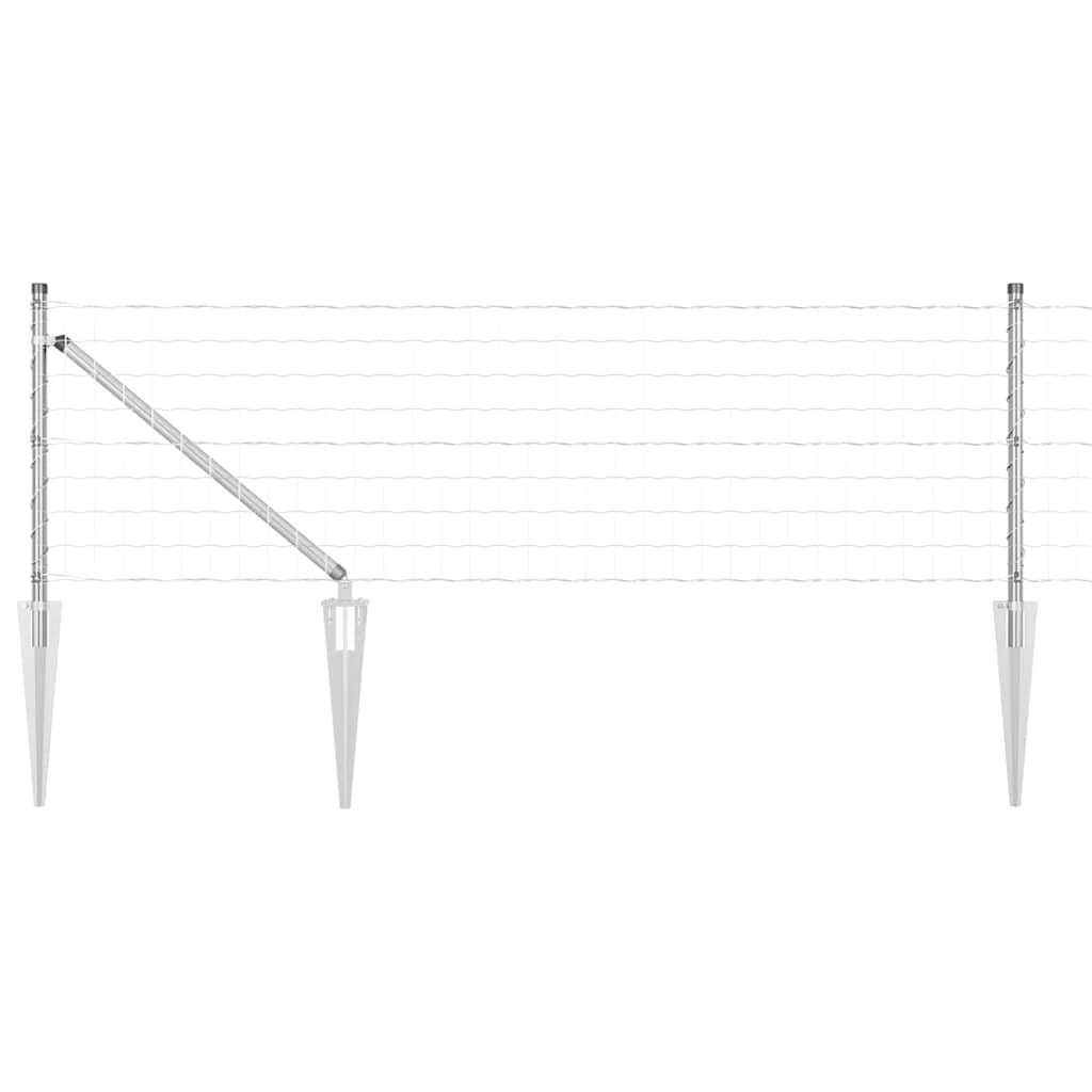 Recinzione in rete saldata zincata 25 x 0,8 m con punte