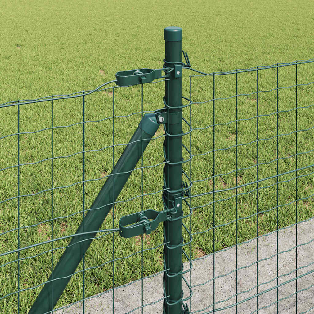 Recinzione Metallica Saldato con Base in Cemento 10x0,6 m - Acciaio PVC Verde