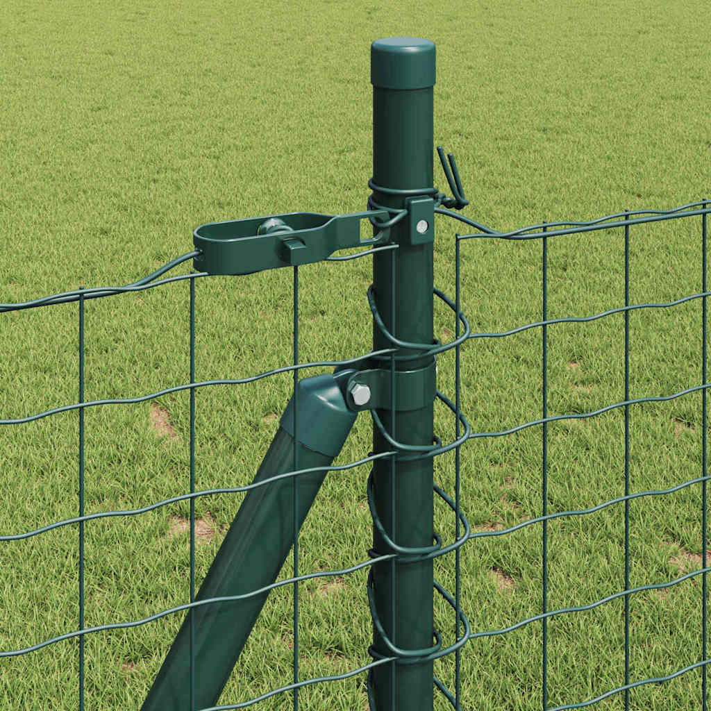 Recinzione Metallica Saldata con Base in Cemento 10 x 0,8 m - Acciaio PVC Verde