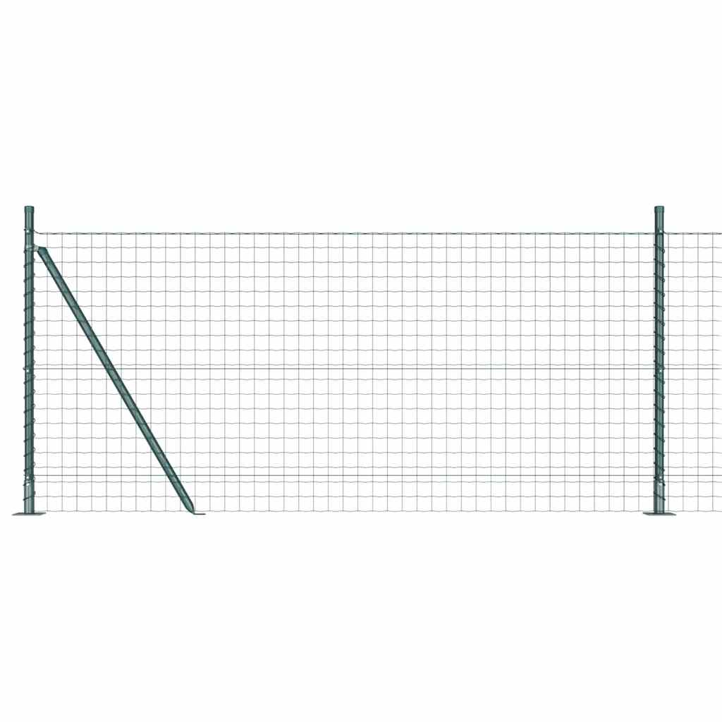 Recinzione Metallica Saldata con Base in Cemento 10 x 0,8 m - Acciaio PVC Verde